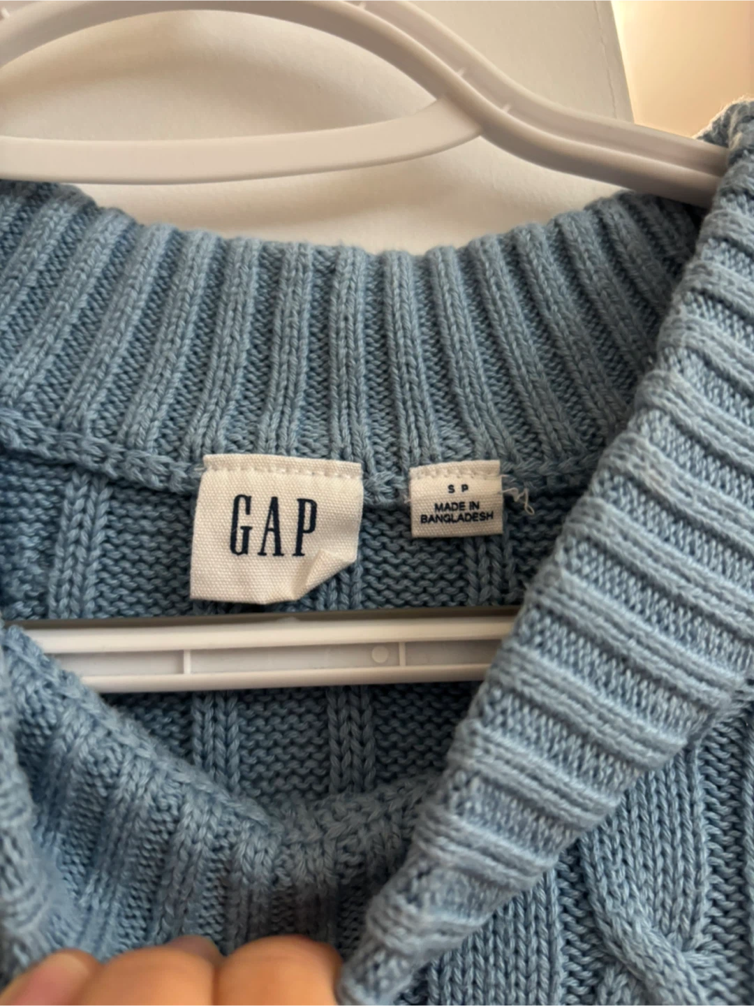 Gap Cable Knit Sweater - Baby Blue - Size S - photo 2