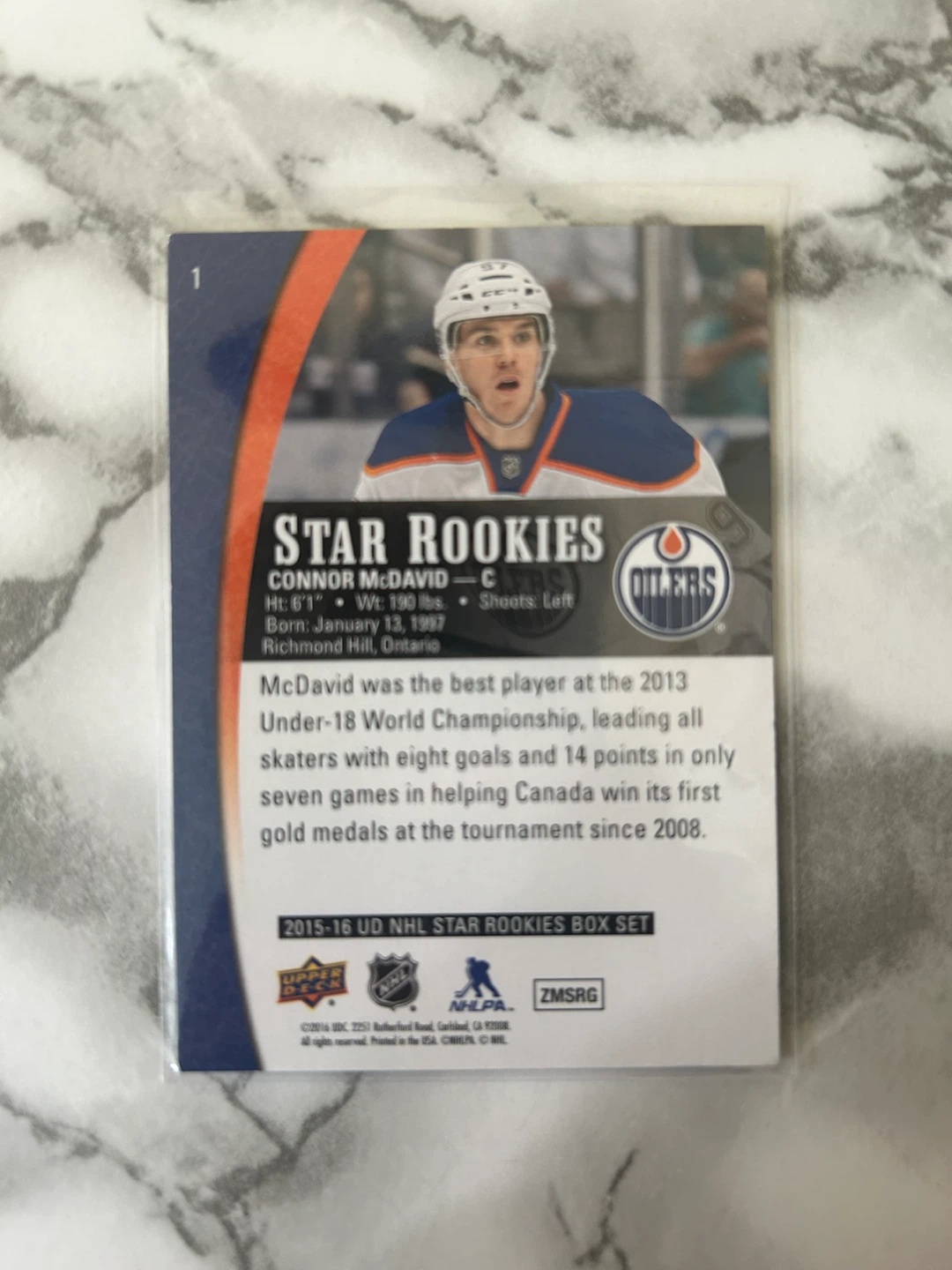 Upper Deck Star Rookies Connor McDavid Hockey Card - photo 2