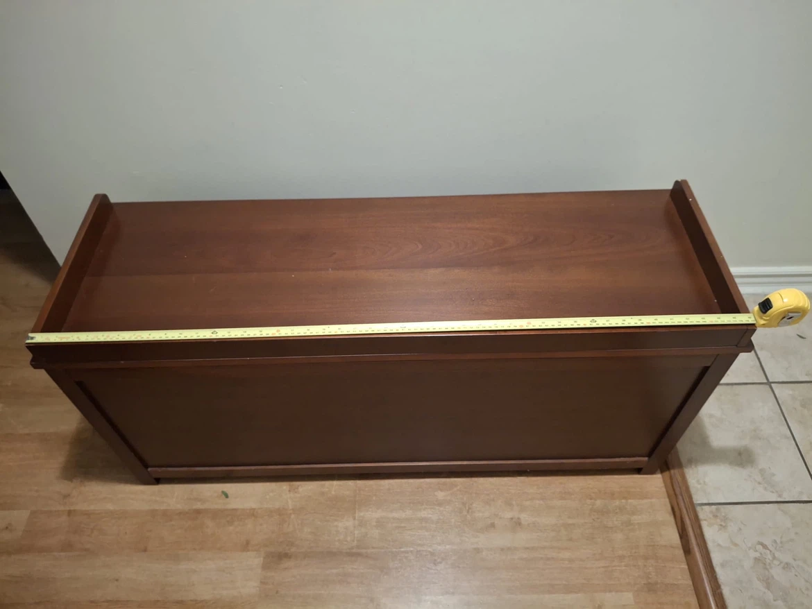 Wooden Storage Bench with Two Cubbies