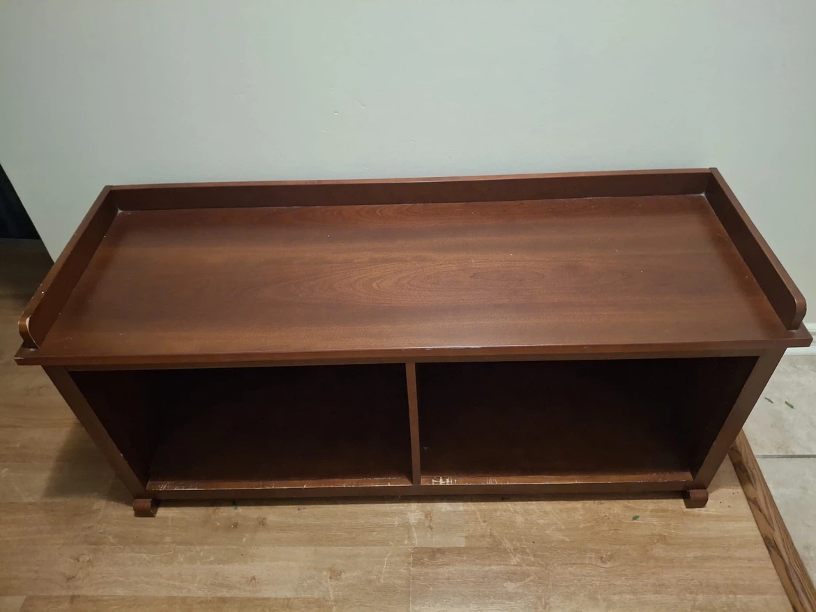 Wooden Storage Bench with Two Cubbies - photo 4