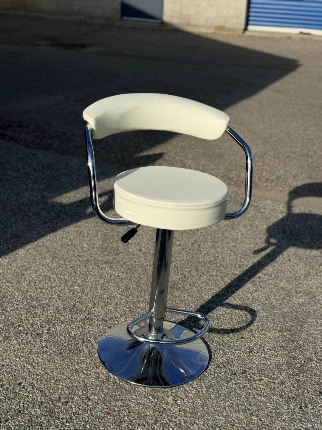 White Adjustable Bar Stool