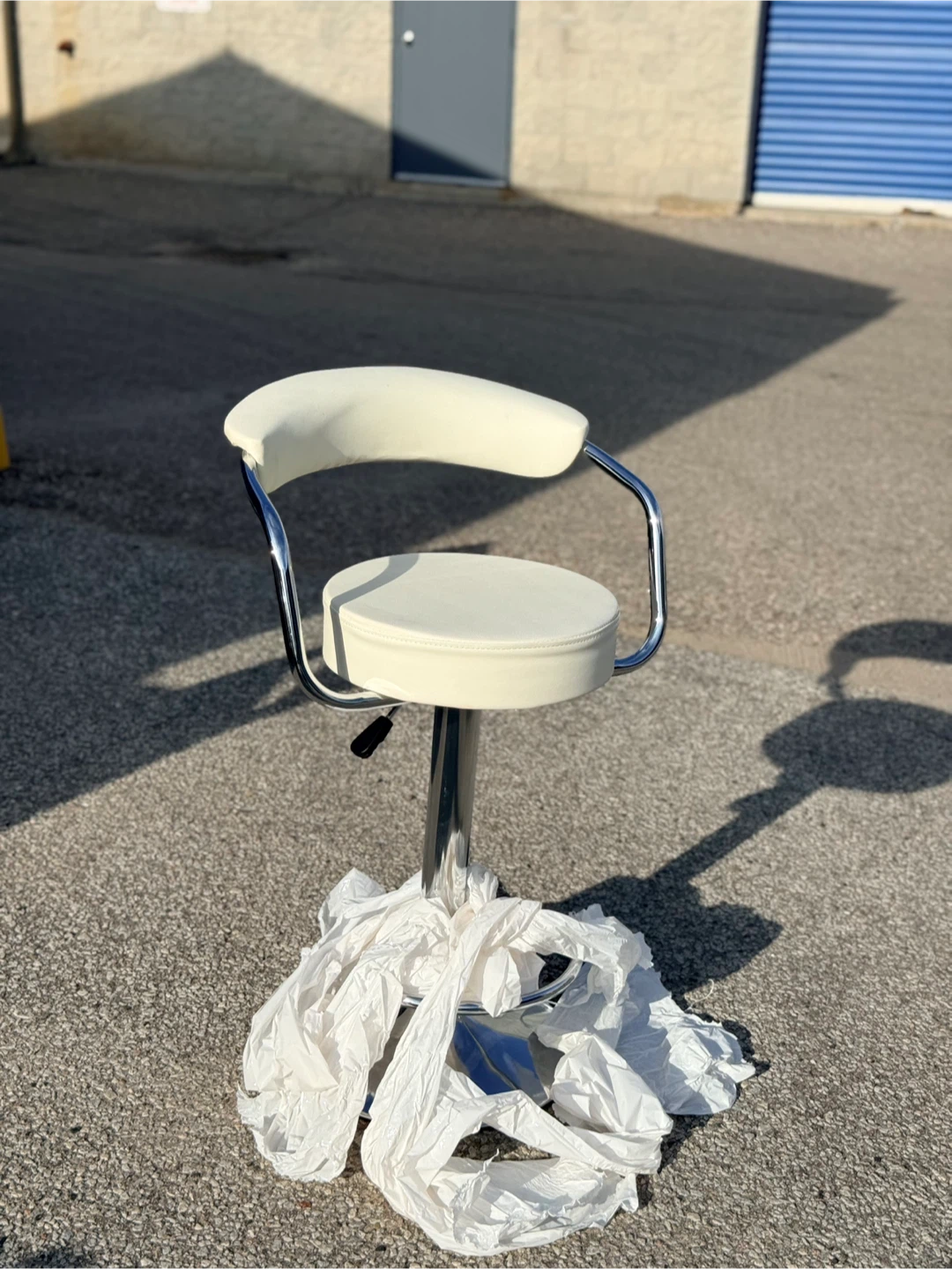 White Adjustable Bar Stool - photo 2