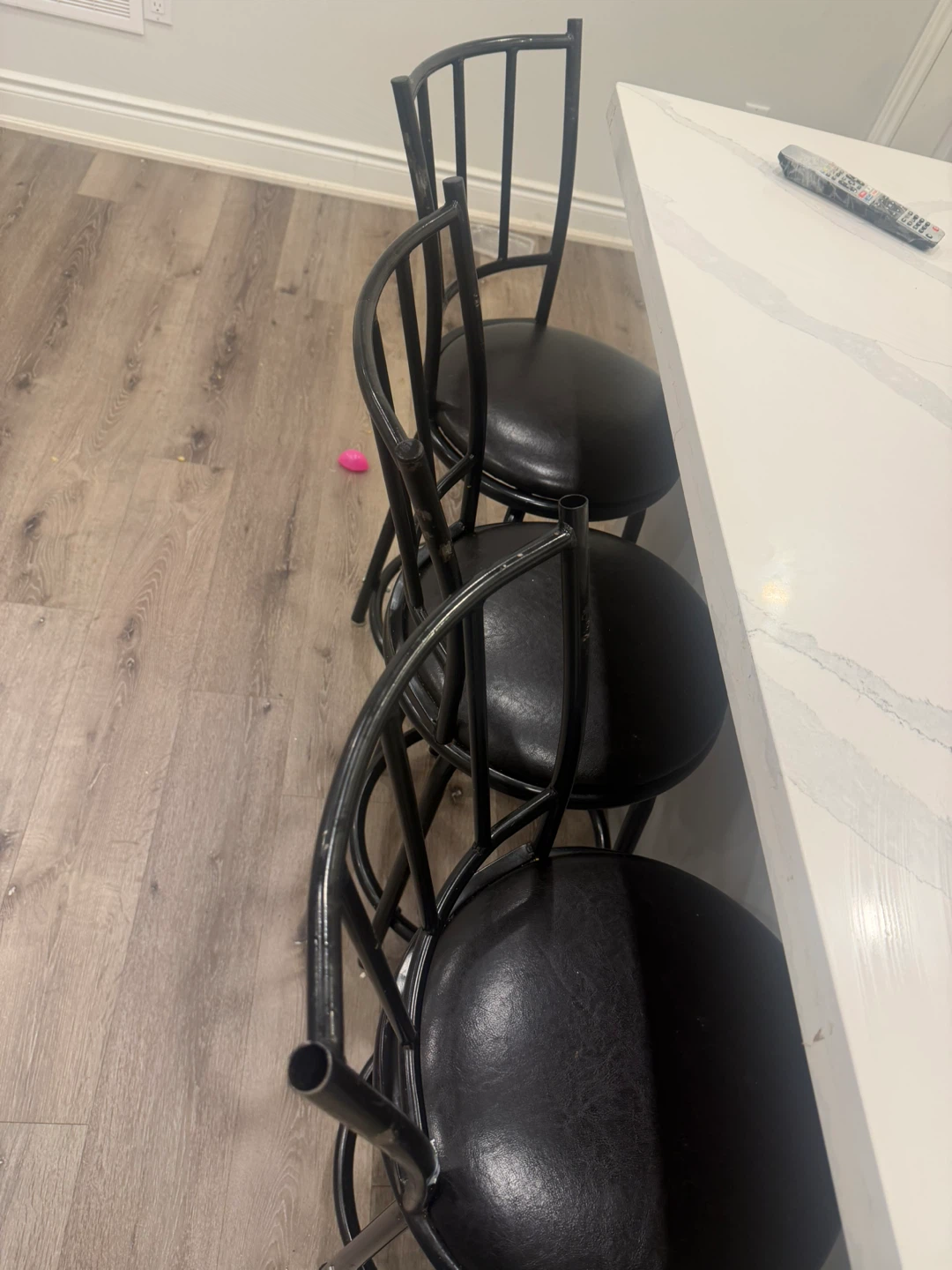 Set of 3 Black Bar Stools - photo 2