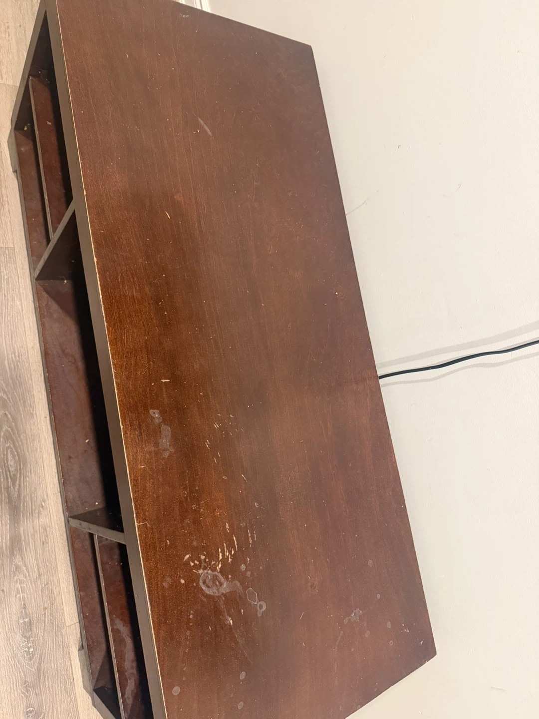 Dark Brown Media Console with Shelves - photo 3