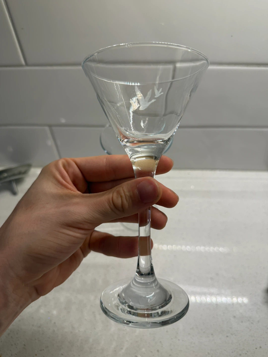 Set of 2 Etched grey goose Martini Glasses - photo 5