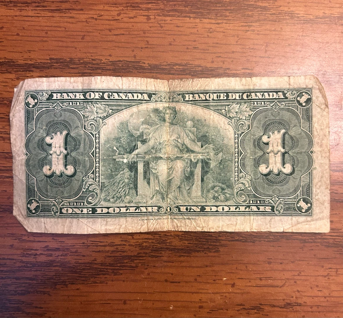 $20 1937 Bank of Canada $1 note - photo 2