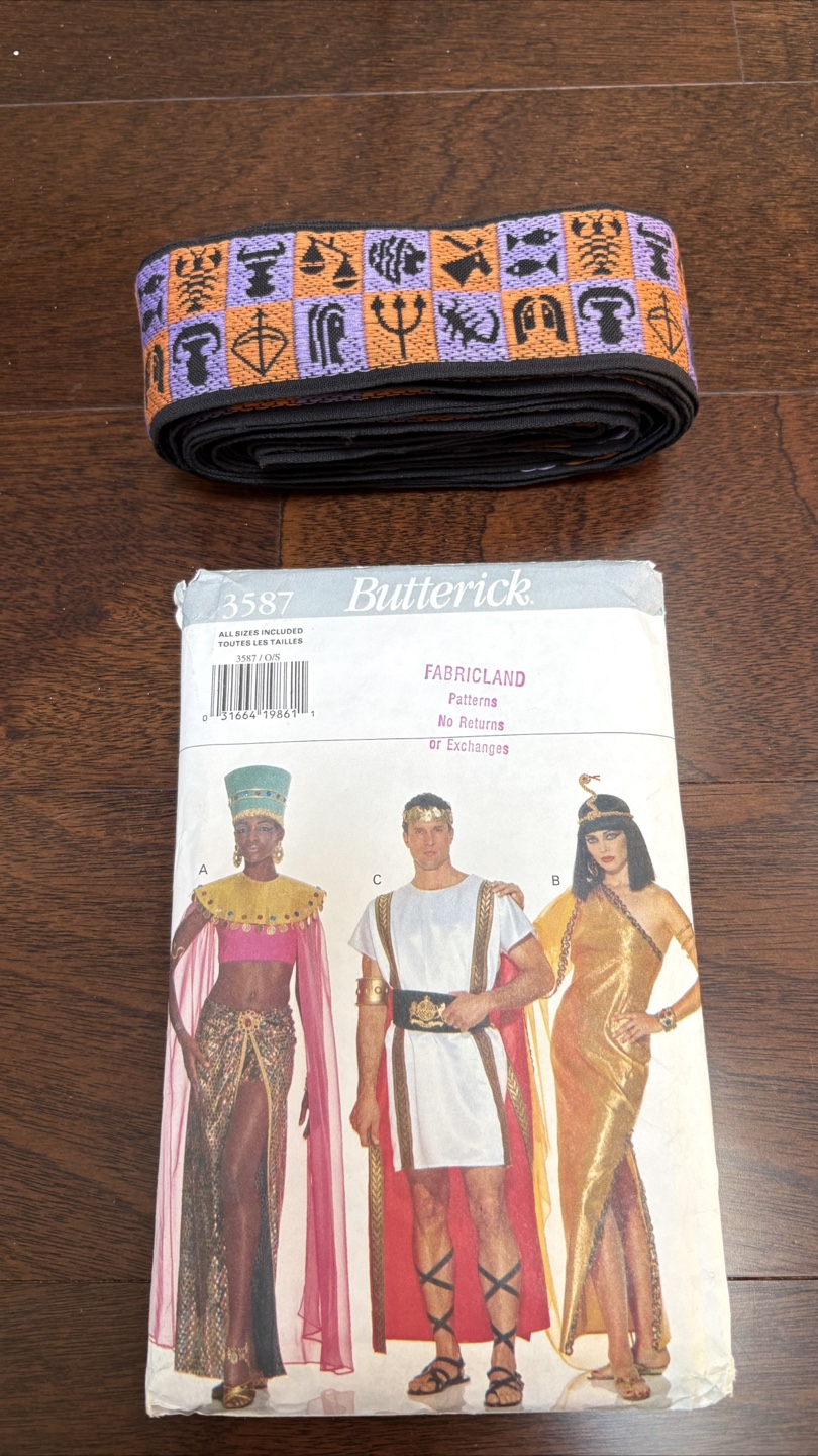 Butterick Costume Pattern 3587 & Egyptian Trim