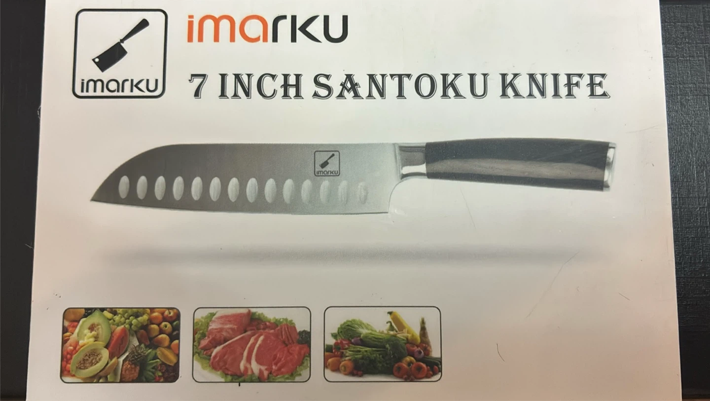 New Imarku 7 Inch Japanese Stainless Santoku Knife - photo 2