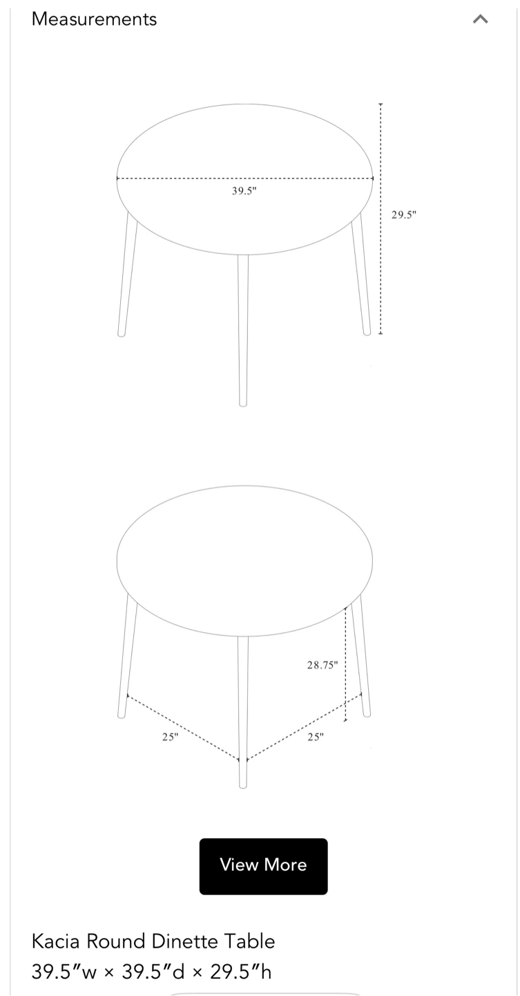 EQ3 Kacia Round Dinette Table - Black - photo 3