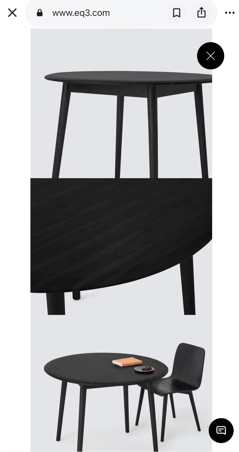 EQ3 Kacia Round Dinette Table - Black - photo 4