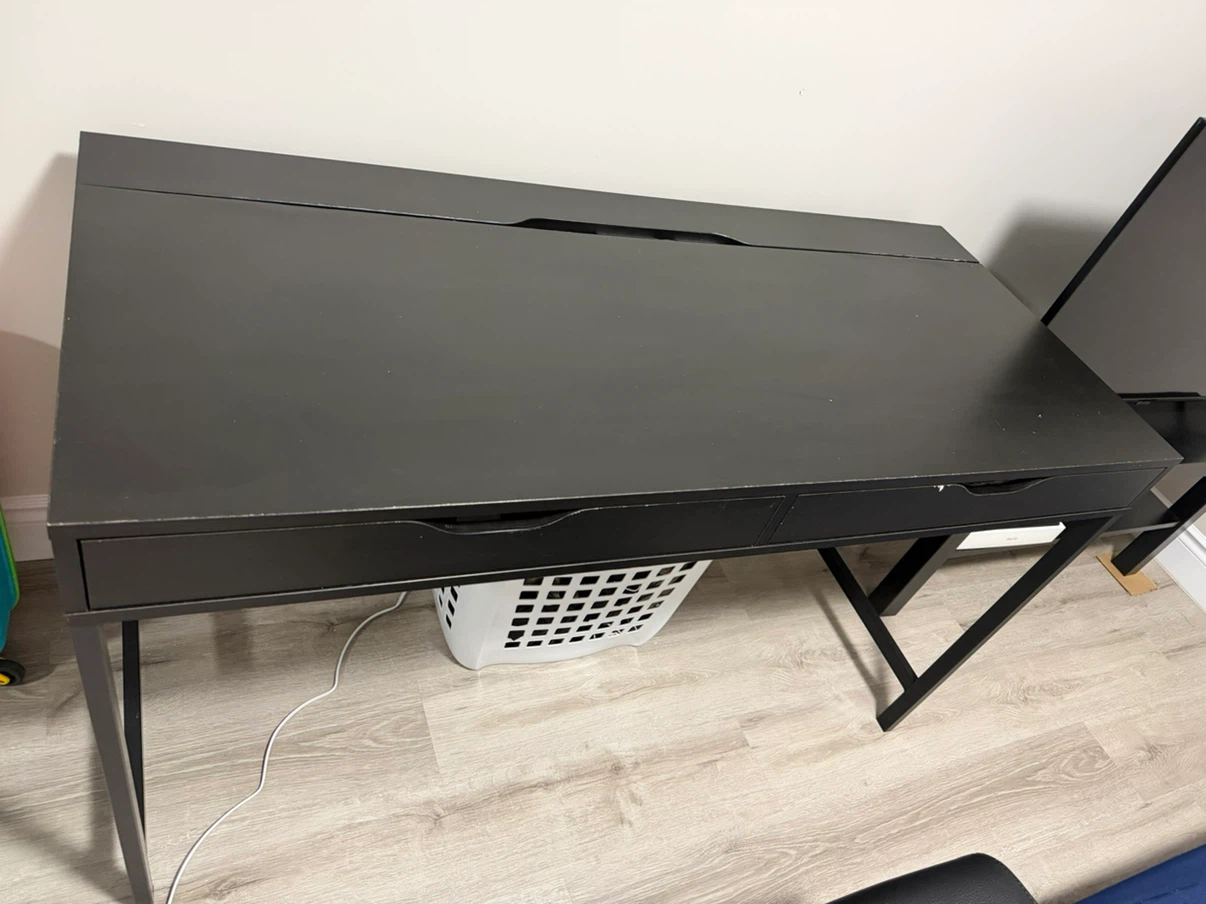 Black Desk with Two Drawers