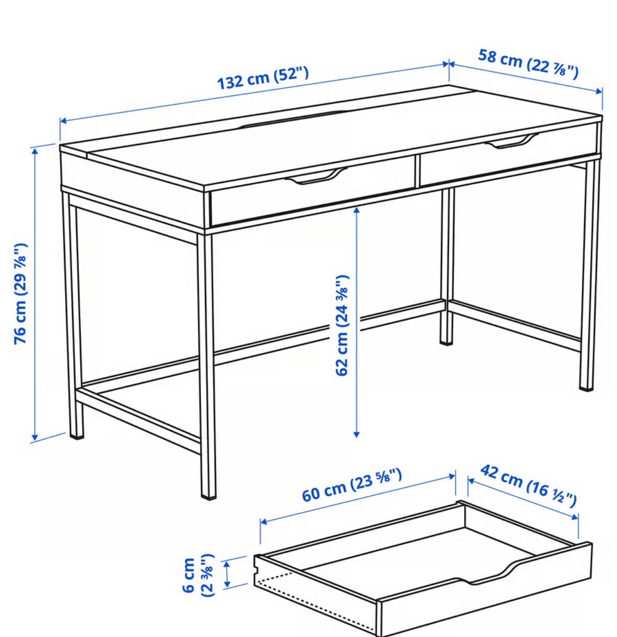 Black Desk with Two Drawers - photo 3