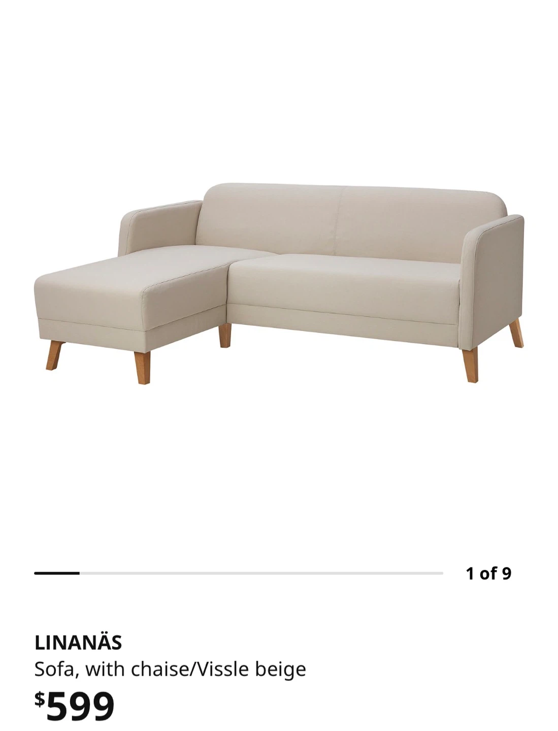 IKEA Sofa with Chaise