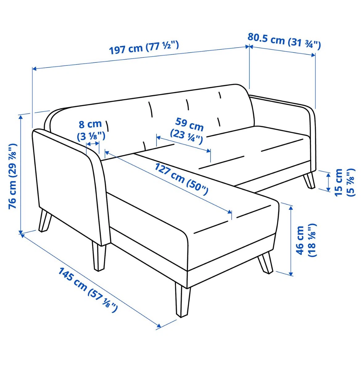 IKEA Sofa with Chaise - photo 5