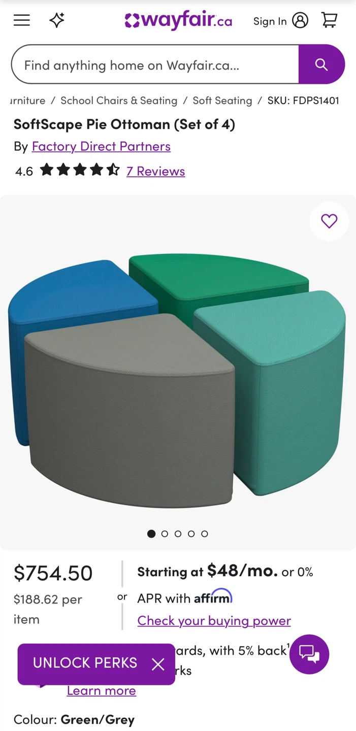 SoftScape Pie Ottomans (Set of 2)