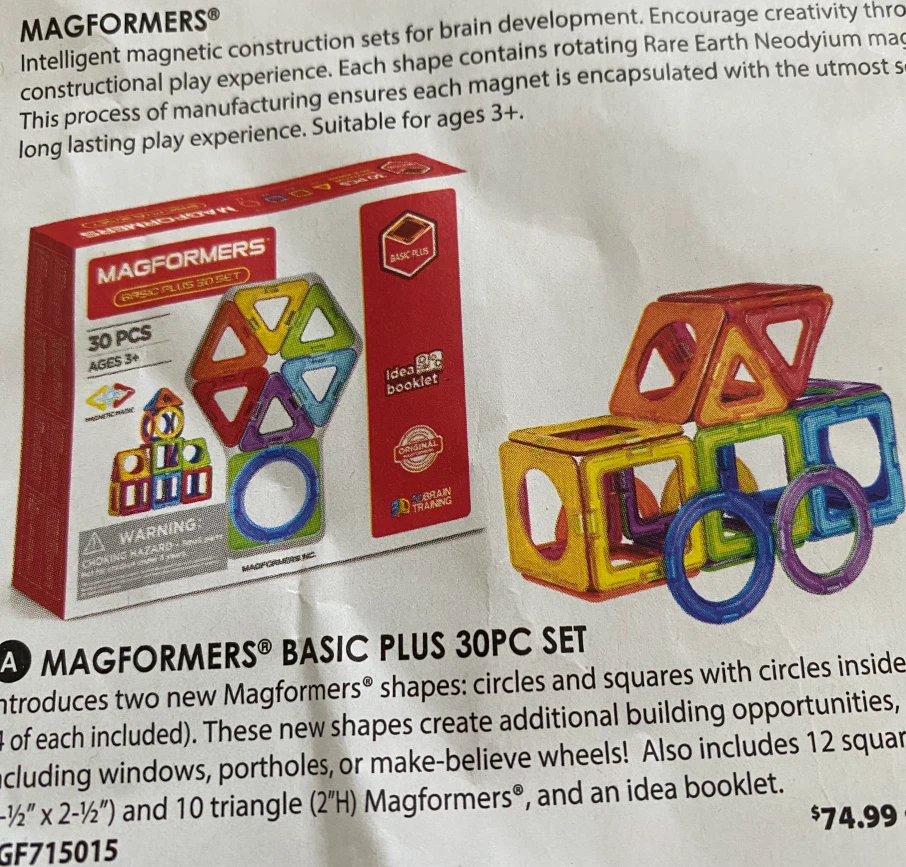 MAGFORMERS Basic Plus 30 Piece Set