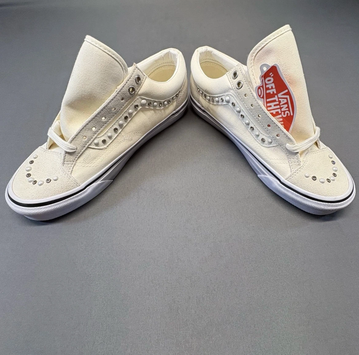 Vans Off The Wall Studded Cream Sneakers