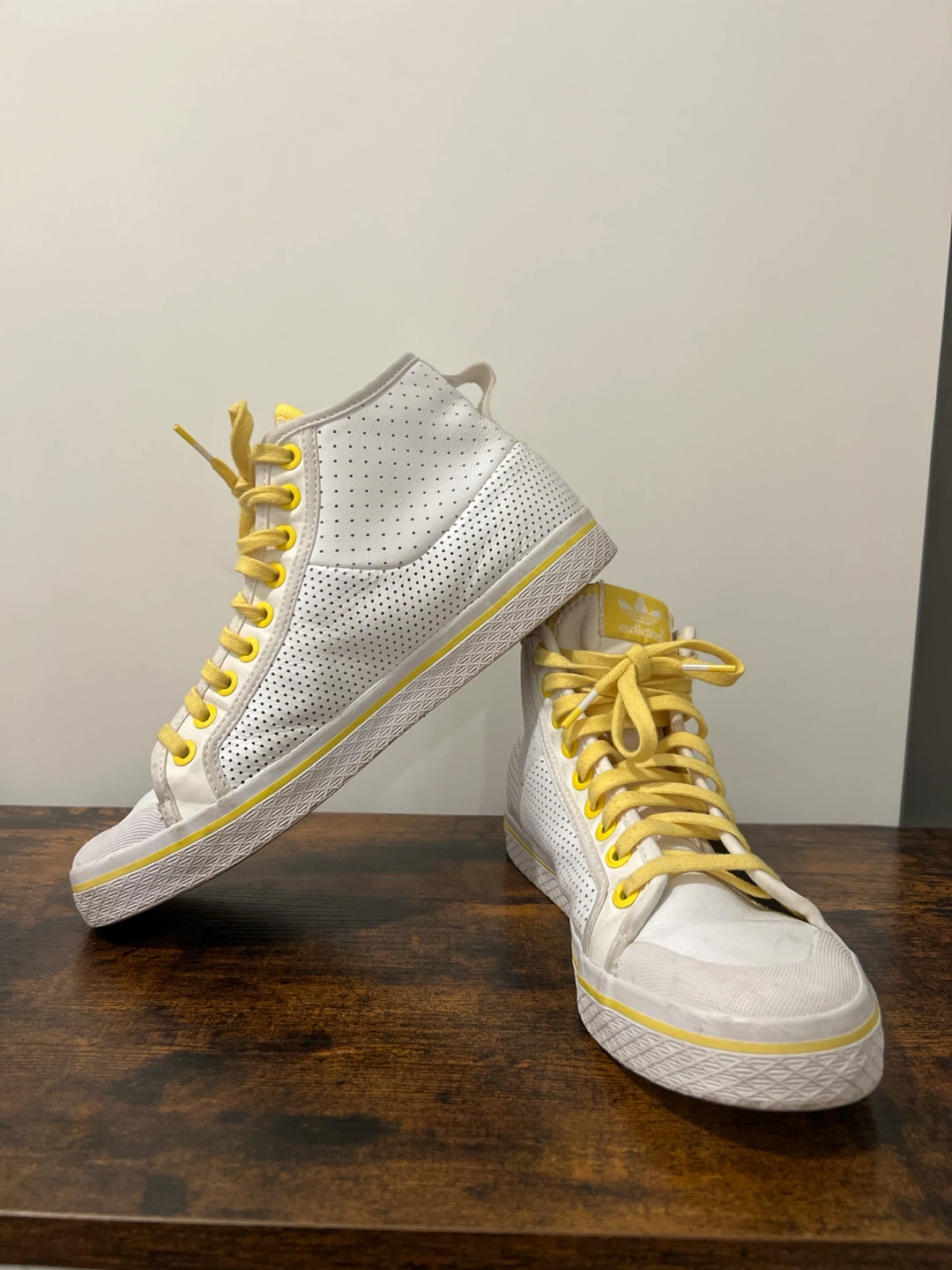 Adidas High Top Sneakers - White/Yellow - photo 3