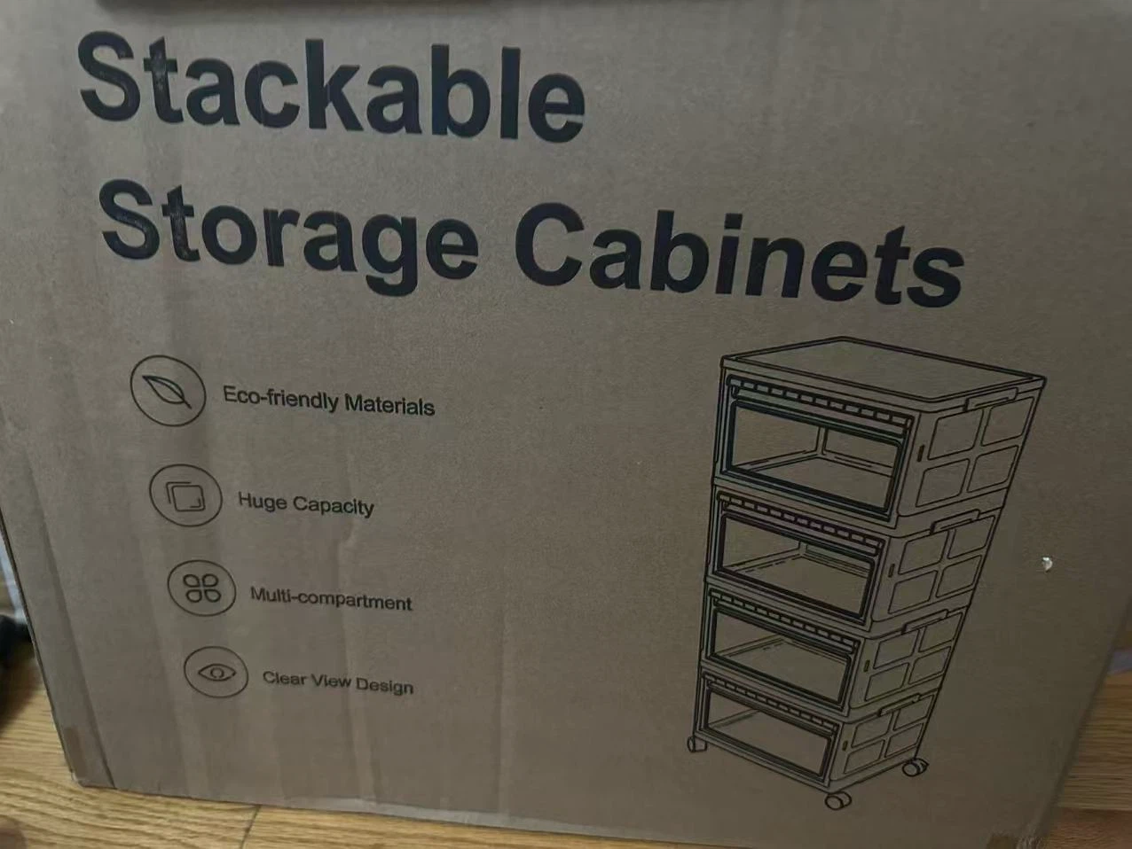 🔥 Brand NEW – 4-Tier Stackable Storage Bins with Lids & Wheels - photo 2