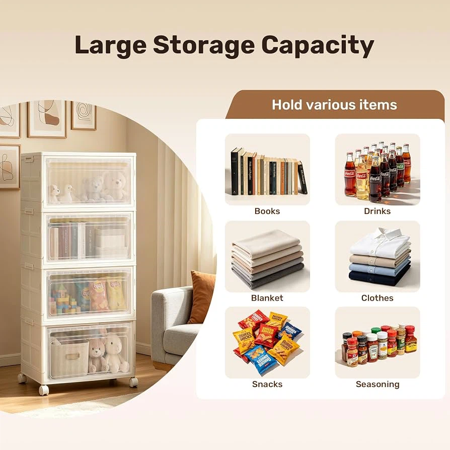 🔥 Brand NEW – 4-Tier Stackable Storage Bins with Lids & Wheels - photo 5