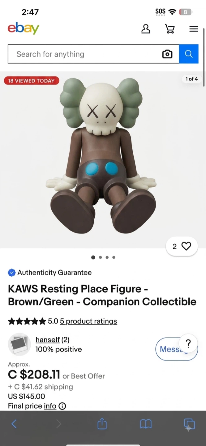 KAWS Resting Place Figure - Brown/Green