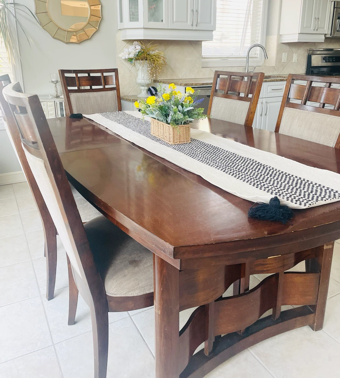 Wooden Dining Table and Chairs Set - photo 2
