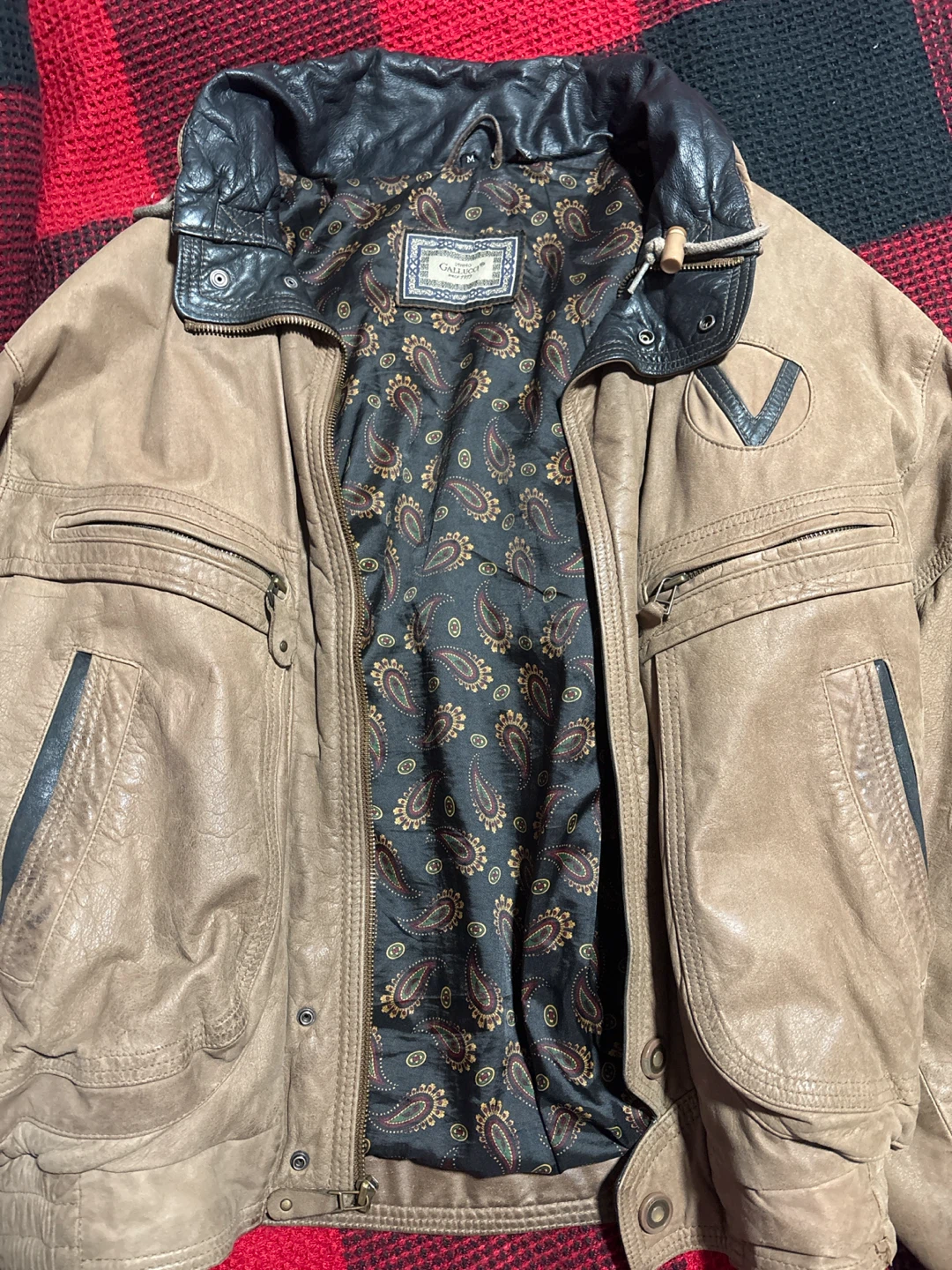 DINNO GALLUCCI Mens Brown Leather Jacket
