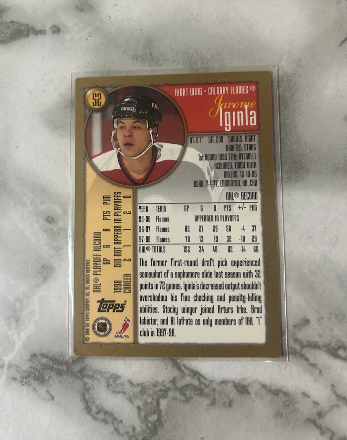 Jerome Iginla Calgary Flames Autographed Hockey Card - photo 2
