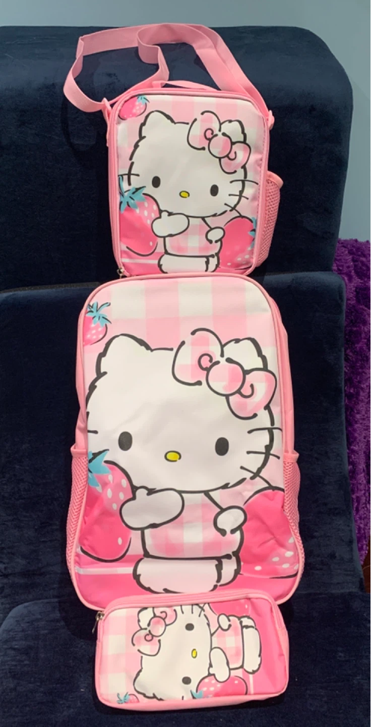 Hello Kitty Backpack, Lunch Bag, and Pencil Case Set