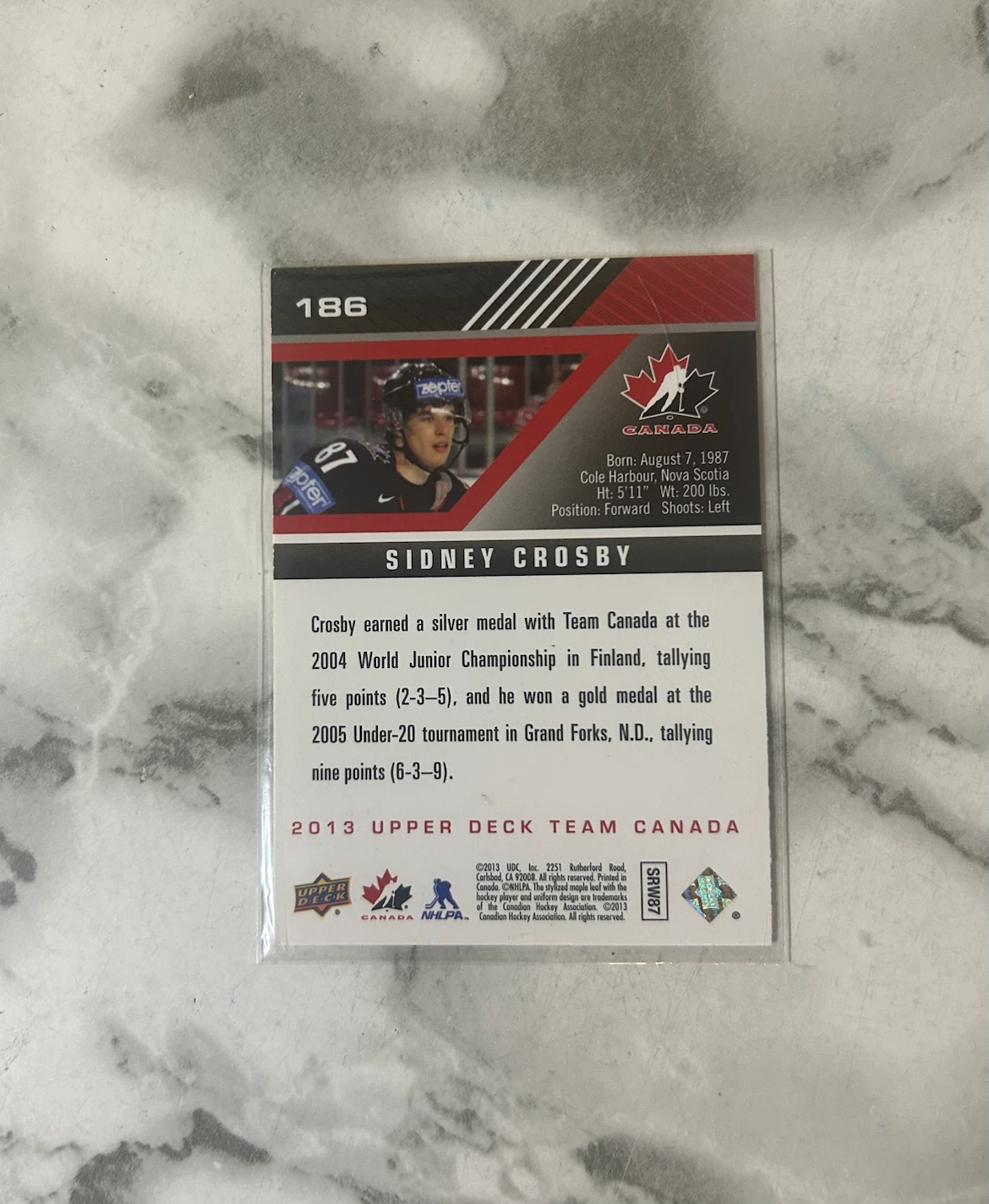 Sidney Crosby 2013 Upper Deck Team Canada Hockey Card - photo 2