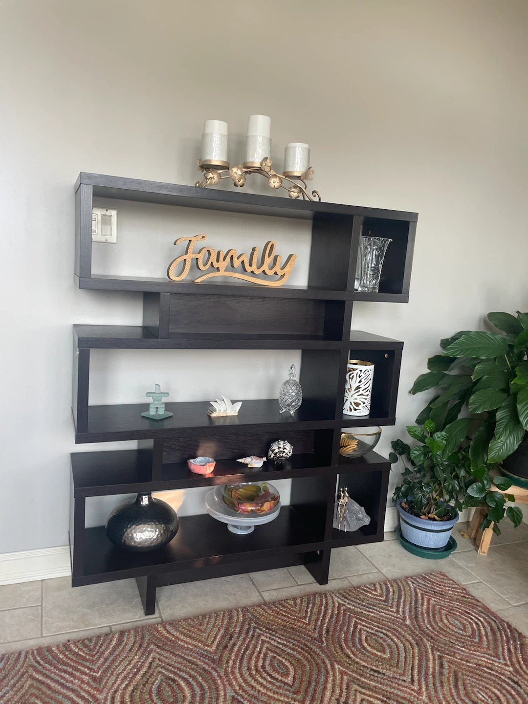 Dark Wood Modern Bookshelf