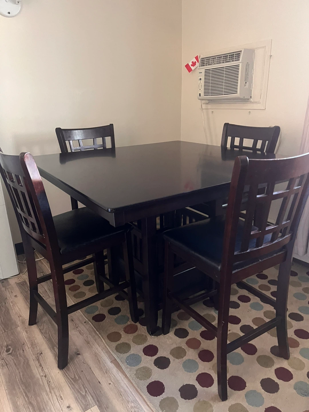 Dark Wood Counter Height dinning  Table and Chairs Set