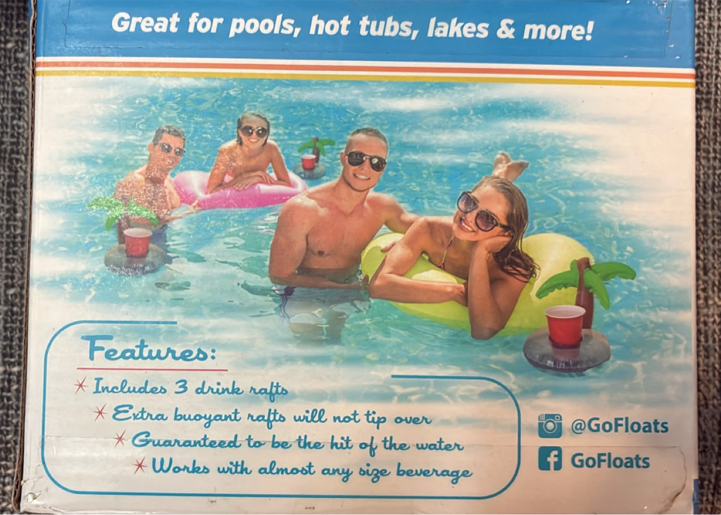 New 6 GoFloats Palm Drink Rafts - photo 3