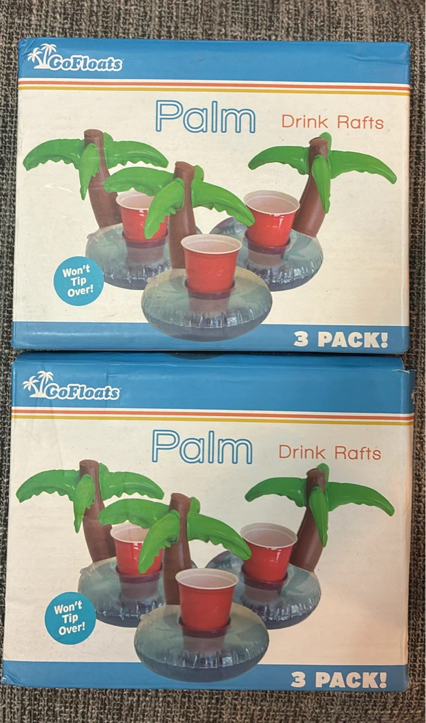 New 6 GoFloats Palm Drink Rafts