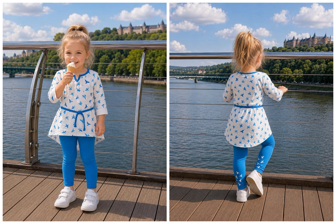 Stylish Girls’ Tunic & Leggings Set. Size 98 cm (2-4Y)