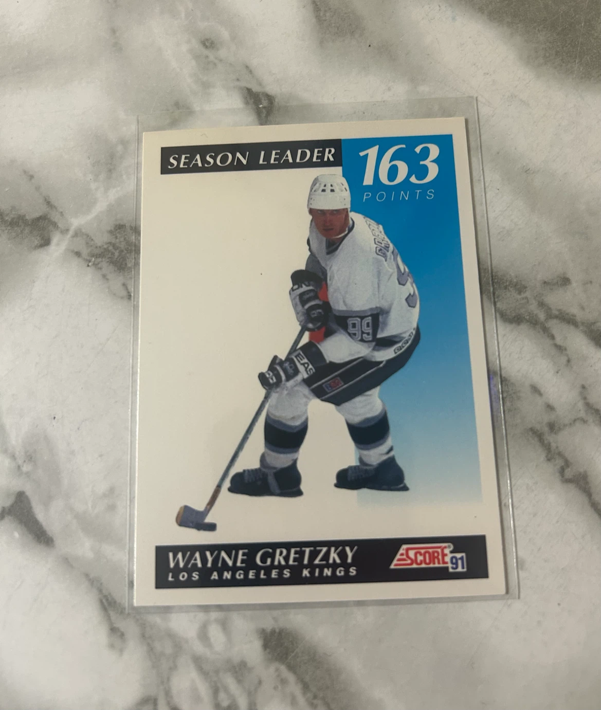 Wayne Gretzky 1990-91 Score Season Leader Hockey Card