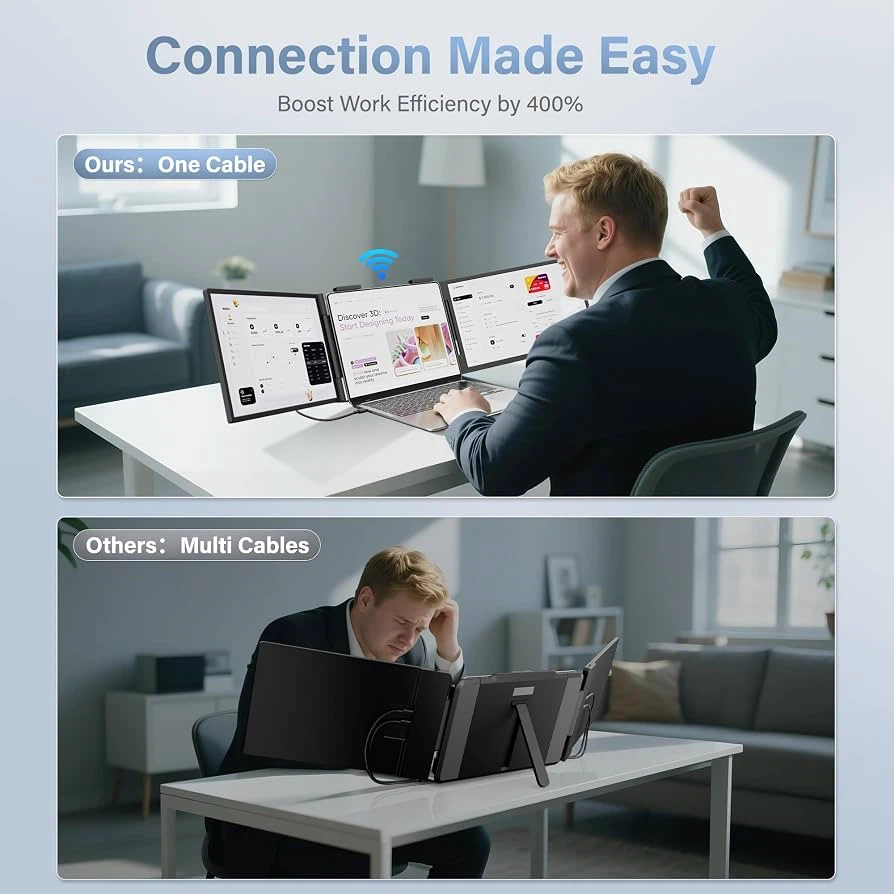 🔥 Brand New – 14" FHD Triple Laptop Screen Extender - photo 3