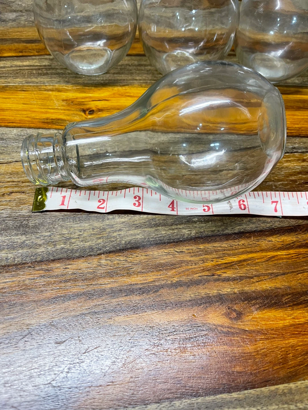 Set of 4 Light Bulb Shaped Glass Bottles with Caps - photo 5