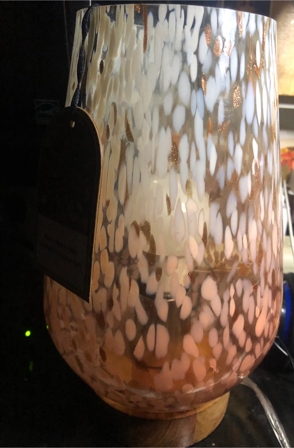 NEW Decorative Glass Lamp with Wooden Base - photo 5