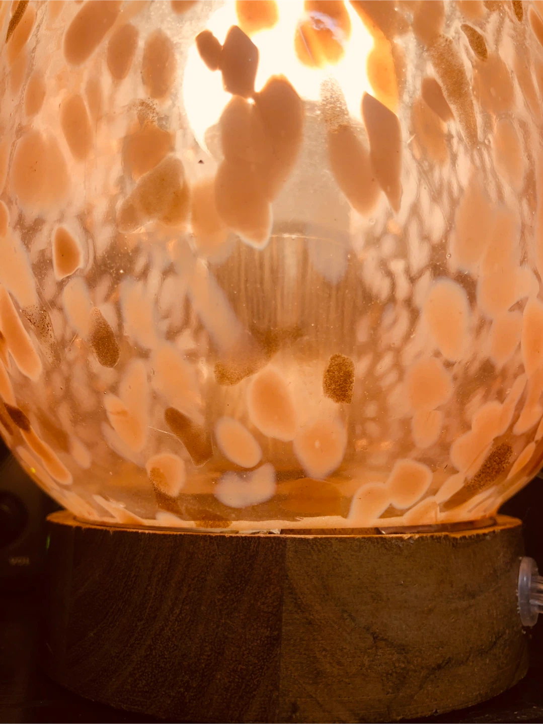 NEW Decorative Glass Lamp with Wooden Base - photo 4