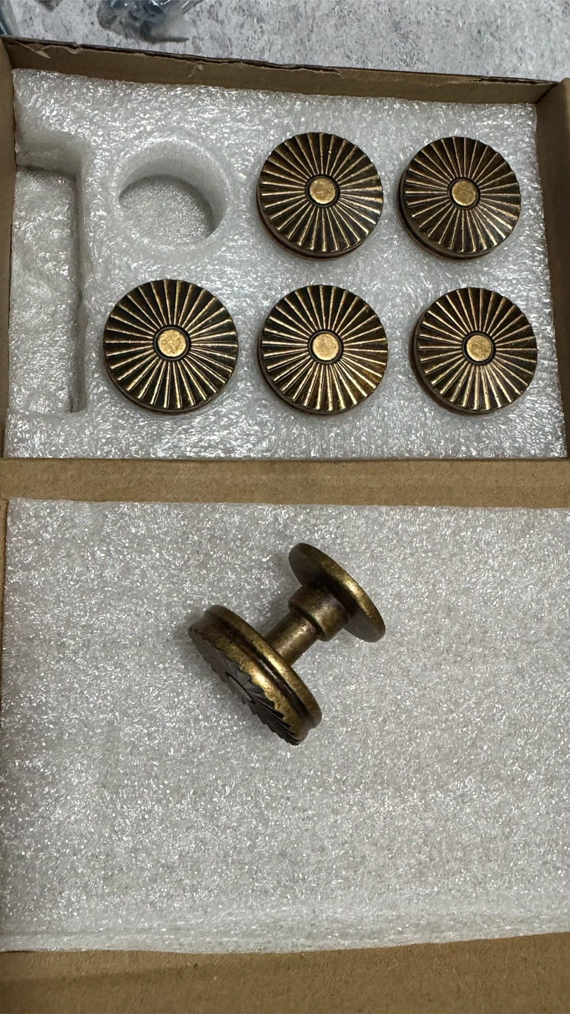 Brass Sunburst Cabinet Knobs - Set of 6 - photo 2