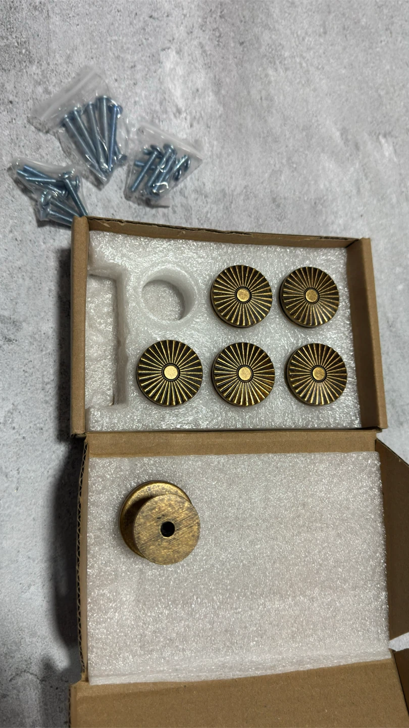 Brass Sunburst Cabinet Knobs - Set of 6 - photo 3