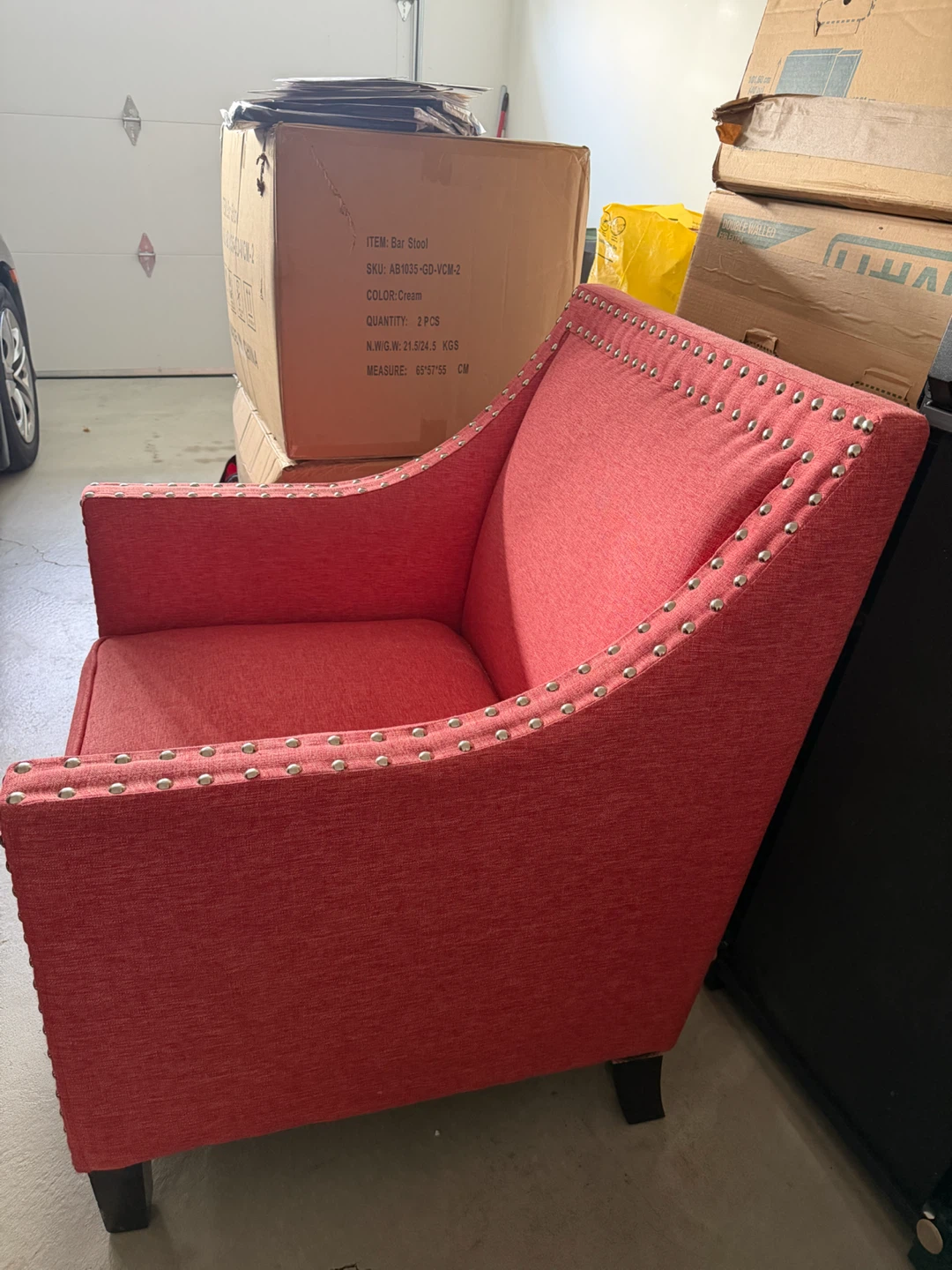 Coral Accent Chair with Studded Details - photo 2