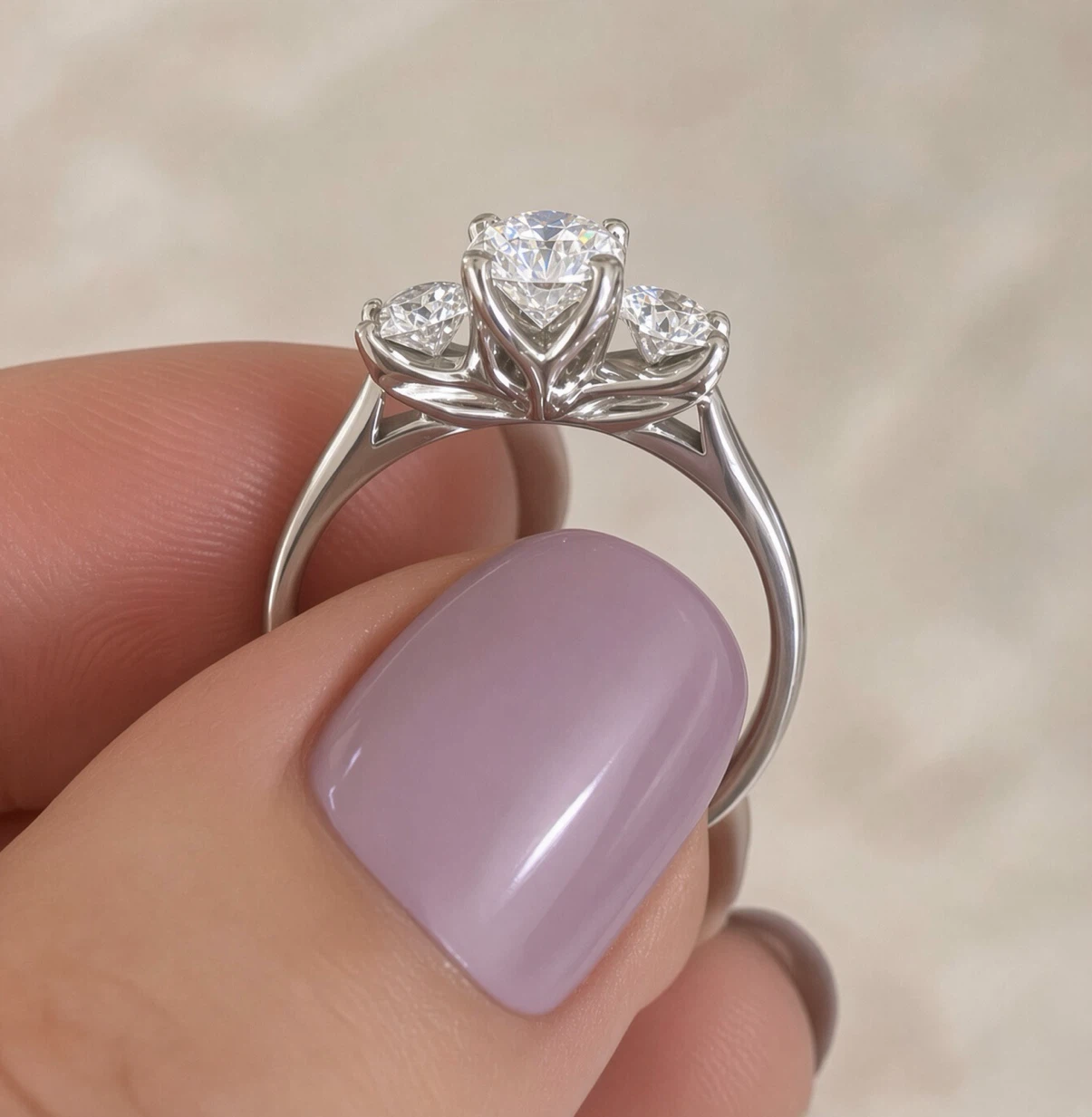 Certified Canadian Diamond Engagement Ring 14K White Gold. - photo 2