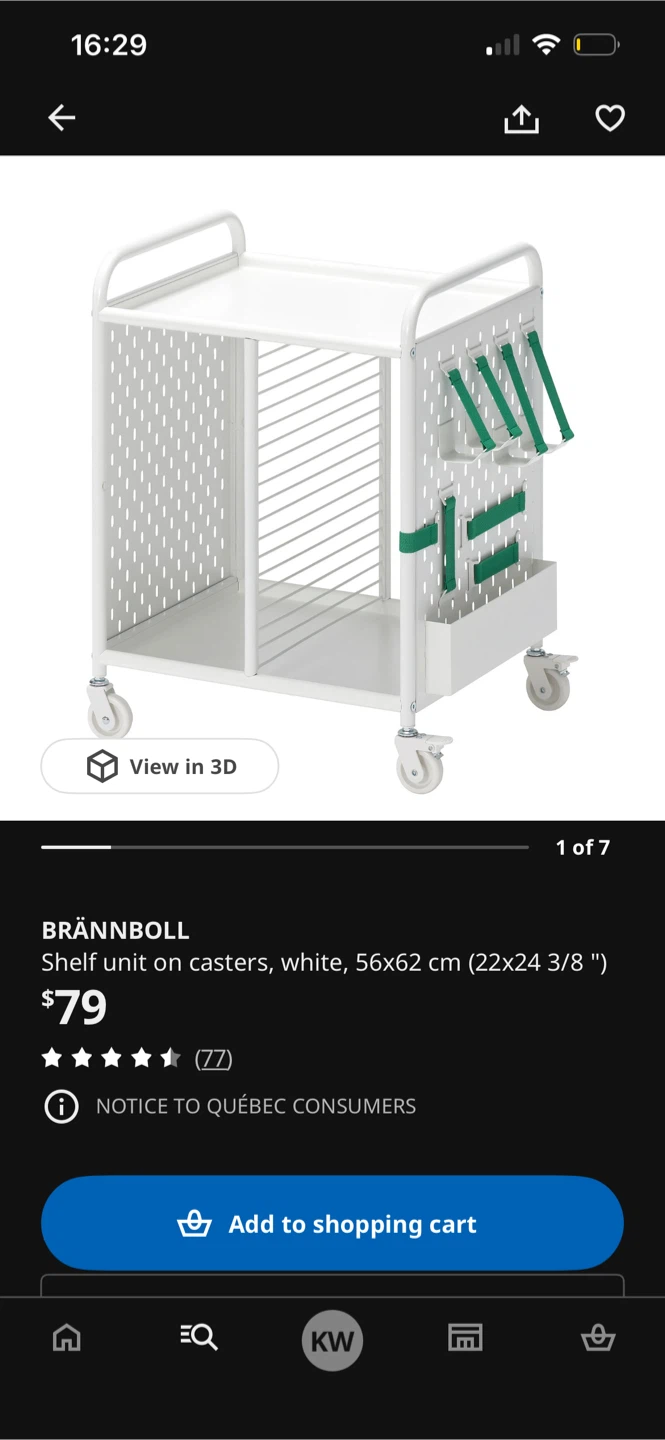 IKEA BRÄNNBOLL Shelf Unit on Casters - White - photo 2
