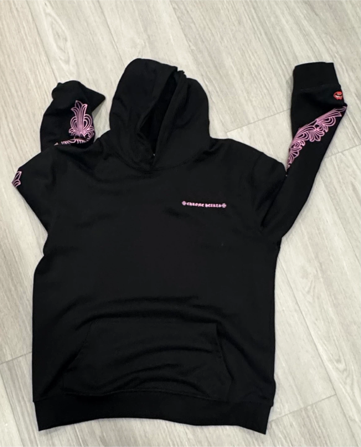 Chrome Hearts Black Hoodie with Pink Detail - photo 3