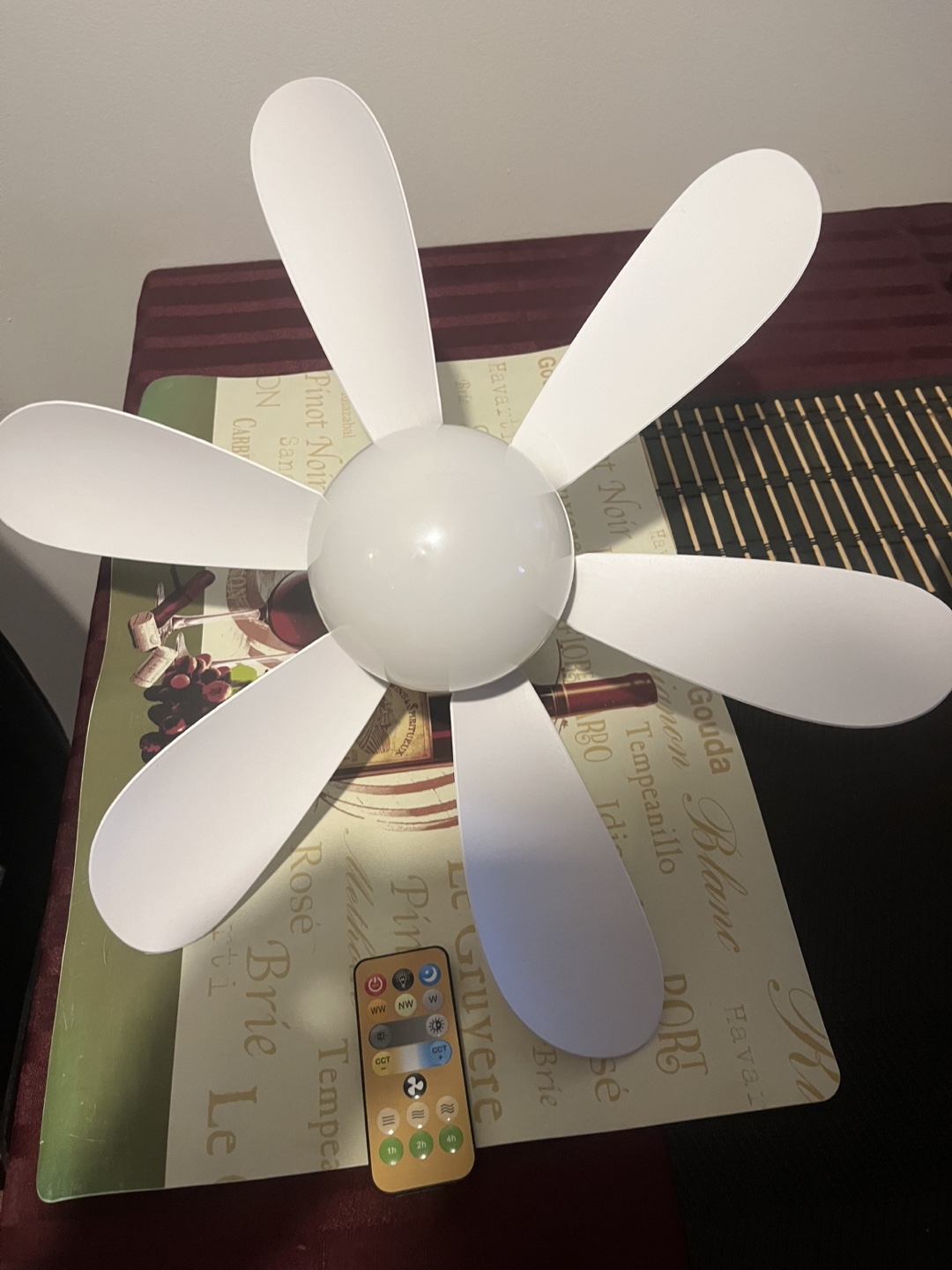 White 4 Blade Ceiling Fan with Remote Control - photo 4