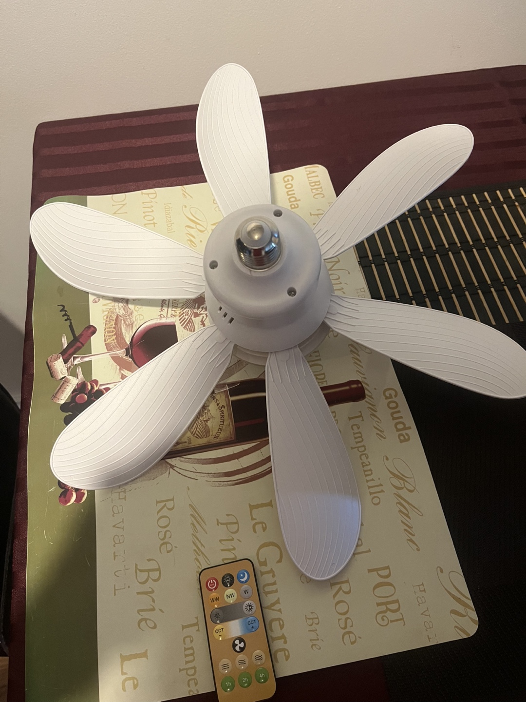 White 4 Blade Ceiling Fan with Remote Control - photo 5