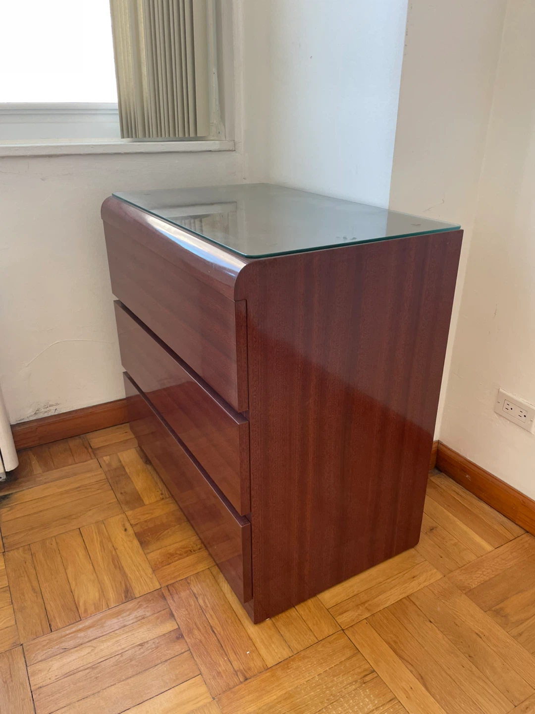 SET of 2:  3-Drawer Dresser with Glass Top - photo 2