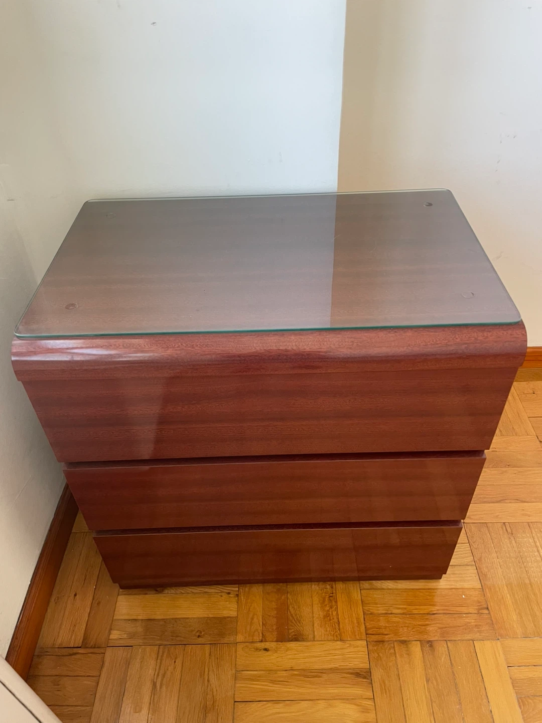SET of 2:  3-Drawer Dresser with Glass Top - photo 3